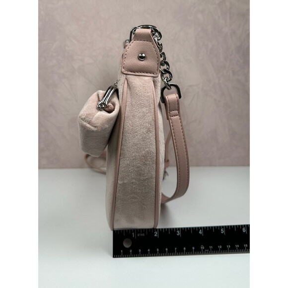 Juicy Couture Delightful Crossbody Dusty Blush  Rhinestone Bow Coin Pouch NWT - Picture 13 of 16